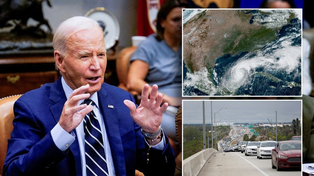Joe Biden, Hurricane Milton seen from space and Floridians fleeing the storm