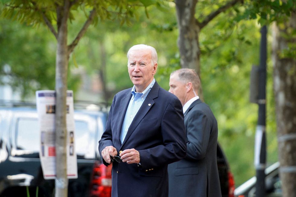 Joe Biden leaving afternoon mass