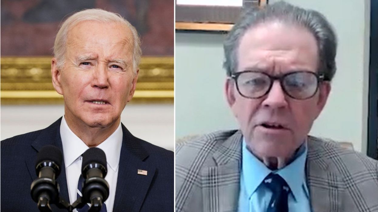 Joe Biden (left) and Arthur Laffer (right)