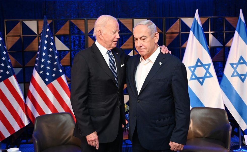 Joe Biden (left) and Benjamin Netanyahu (right)