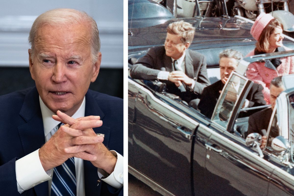 Joe Biden (left) and JFK on the day of his assassination (right)