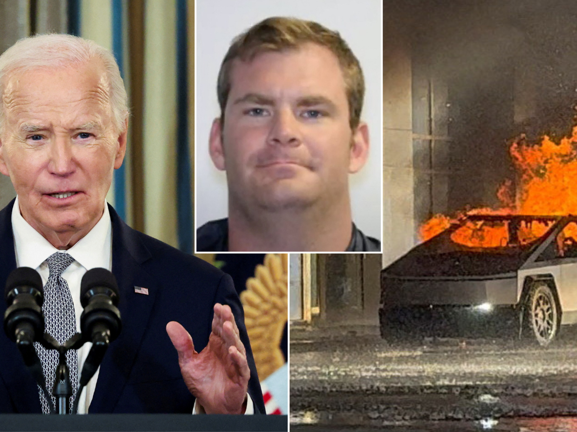 Joe Biden/Matthew Livelsberger/Tesla Cybertruck