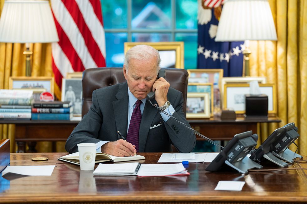 Joe Biden on the phone