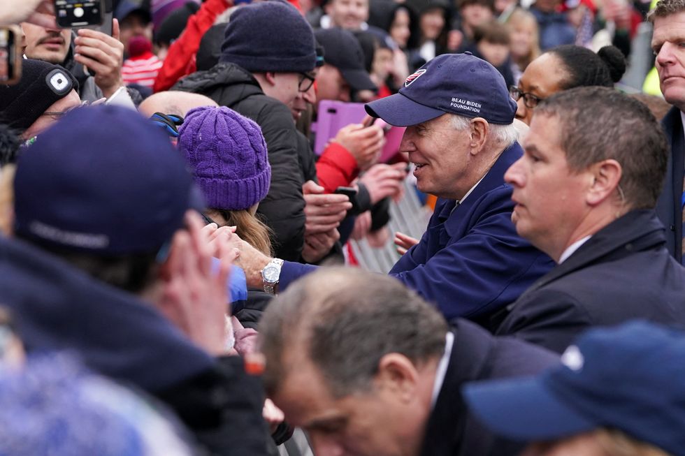 Joe Biden shaking hands with fans in Ireland