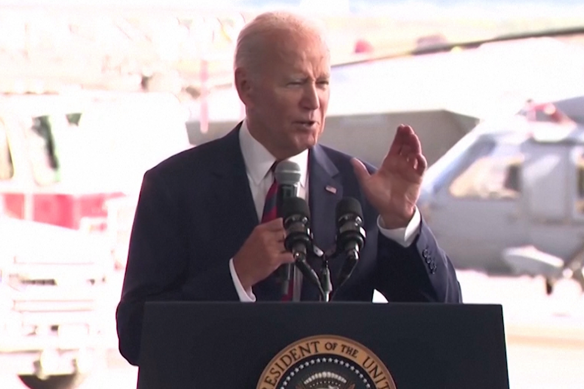 Joe Biden speaking in Anchorage, Alaska