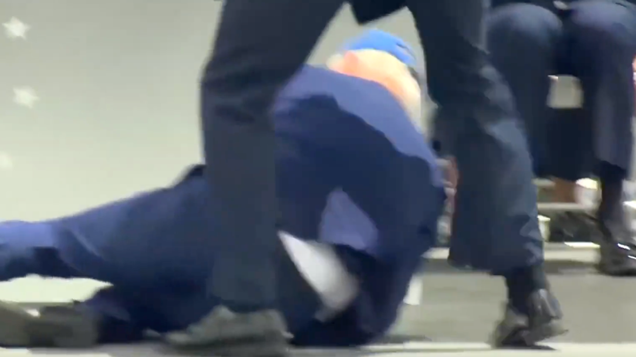 Joe Biden takes a tumble