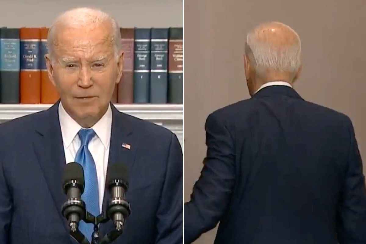 Joe Biden walks out of press conference