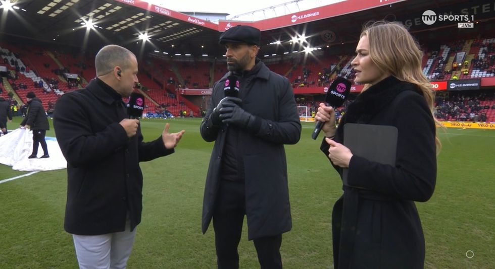 Joe Cole, Rio Ferdinand and Laura Woods