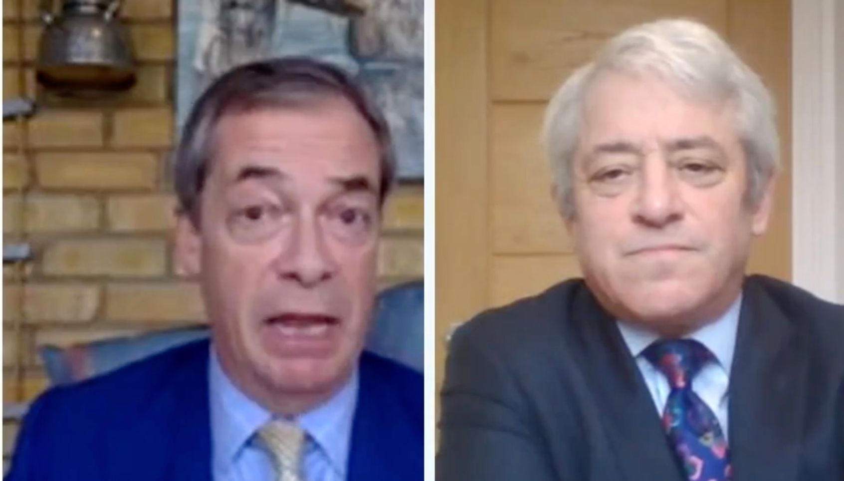 John Bercow said Nigel Farage was looking for someone to blame for the failures of Brexit.
