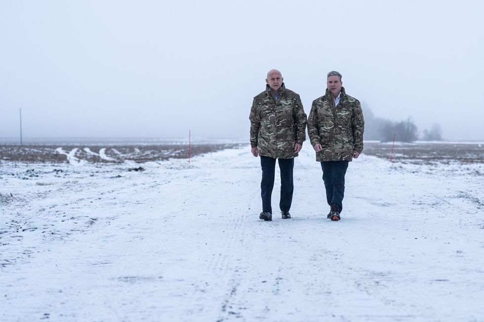 John Healey and Keir Starmer in Estonia