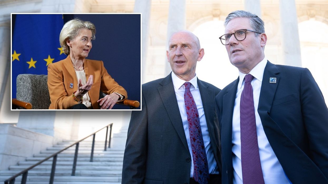 John Healey, Keir Starmer and Ursula von der Leyen