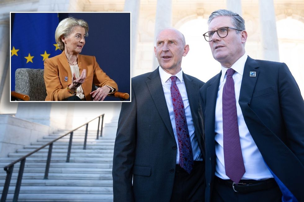 John Healey, Keir Starmer and Ursula von der Leyen