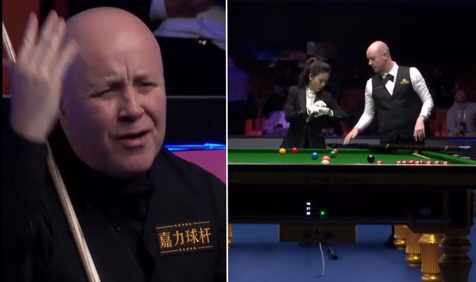 John Higgins was not happy