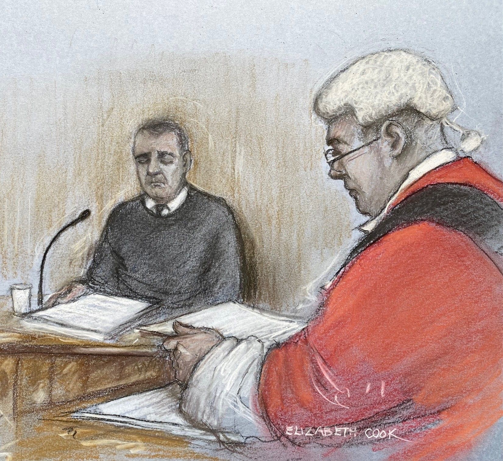 John Hunt Kyle Clifford sentencing sketch