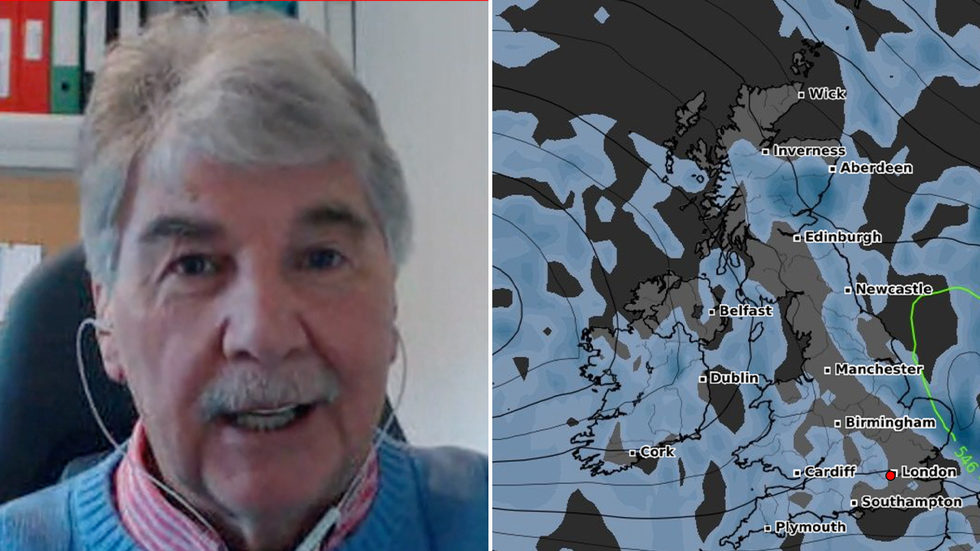 John Kettley and a weather chart