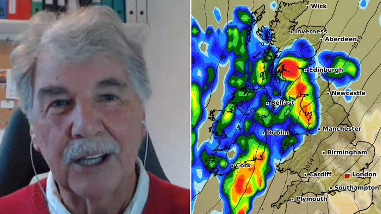 John Kettley and a weather map