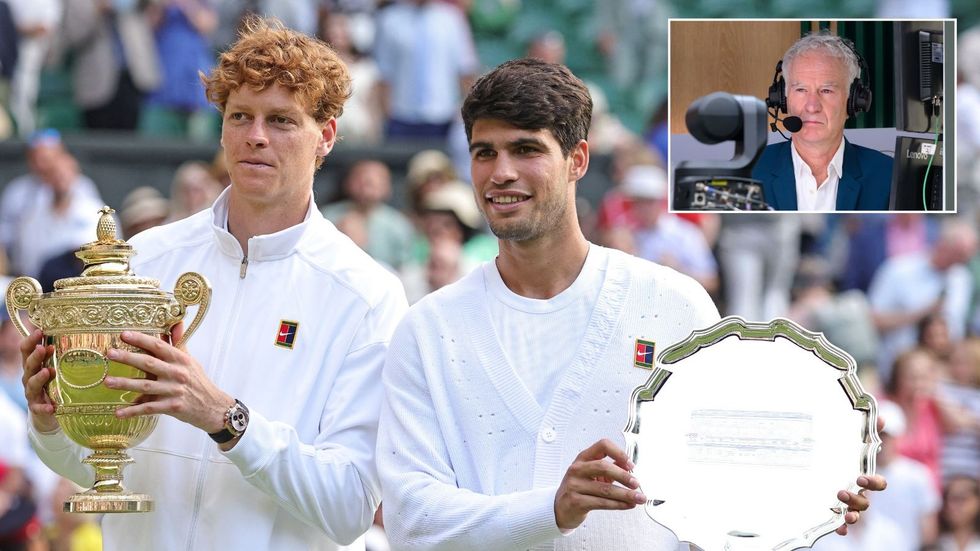 John McEnroe Jannik Sinner Carlos Alcaraz Wimbledon