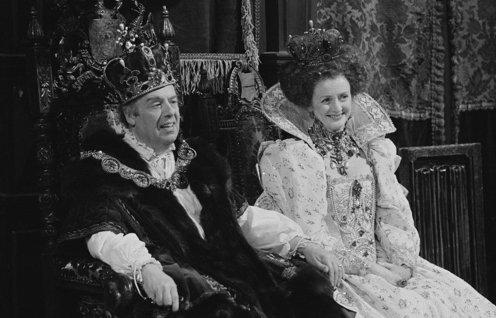 John Savident and Elspet Gray