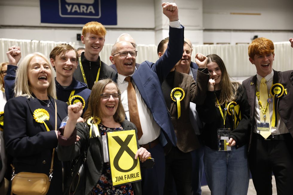 John Swinney with SNP voters