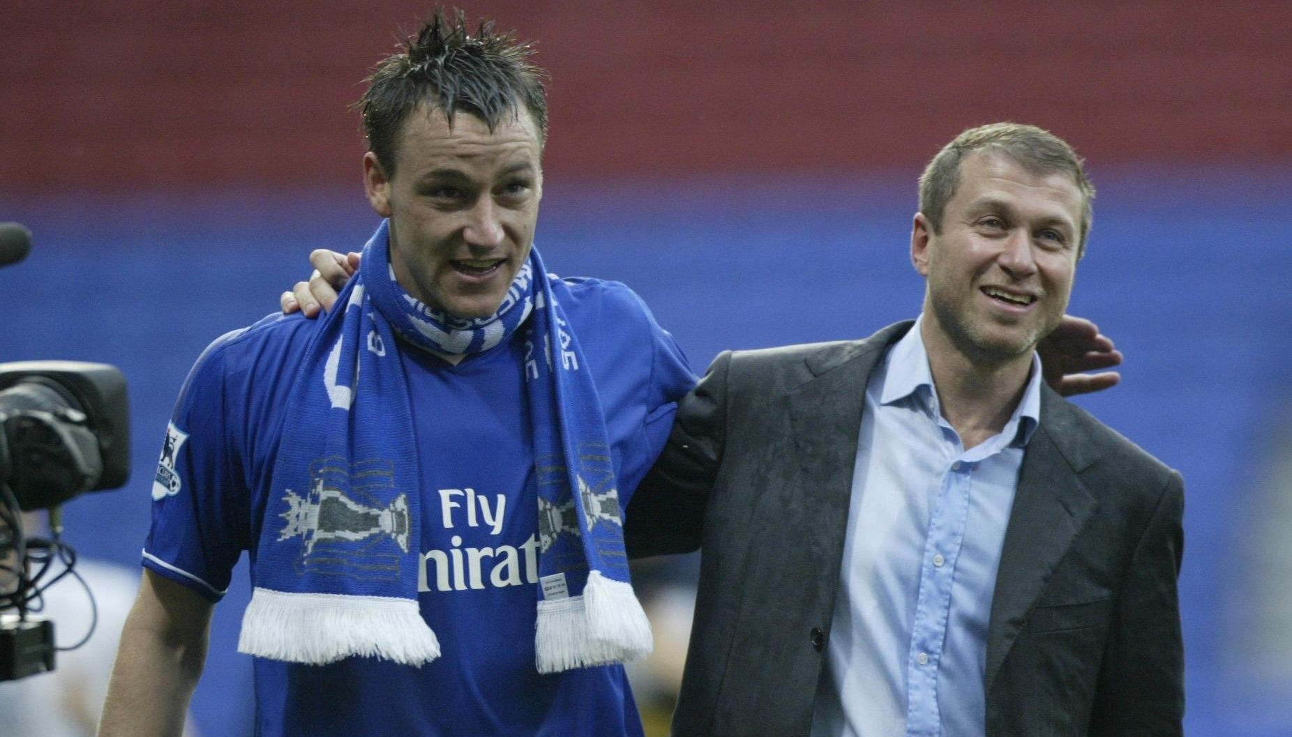 John Terry and Roman Abramovich celebrate winning the league in 2005.