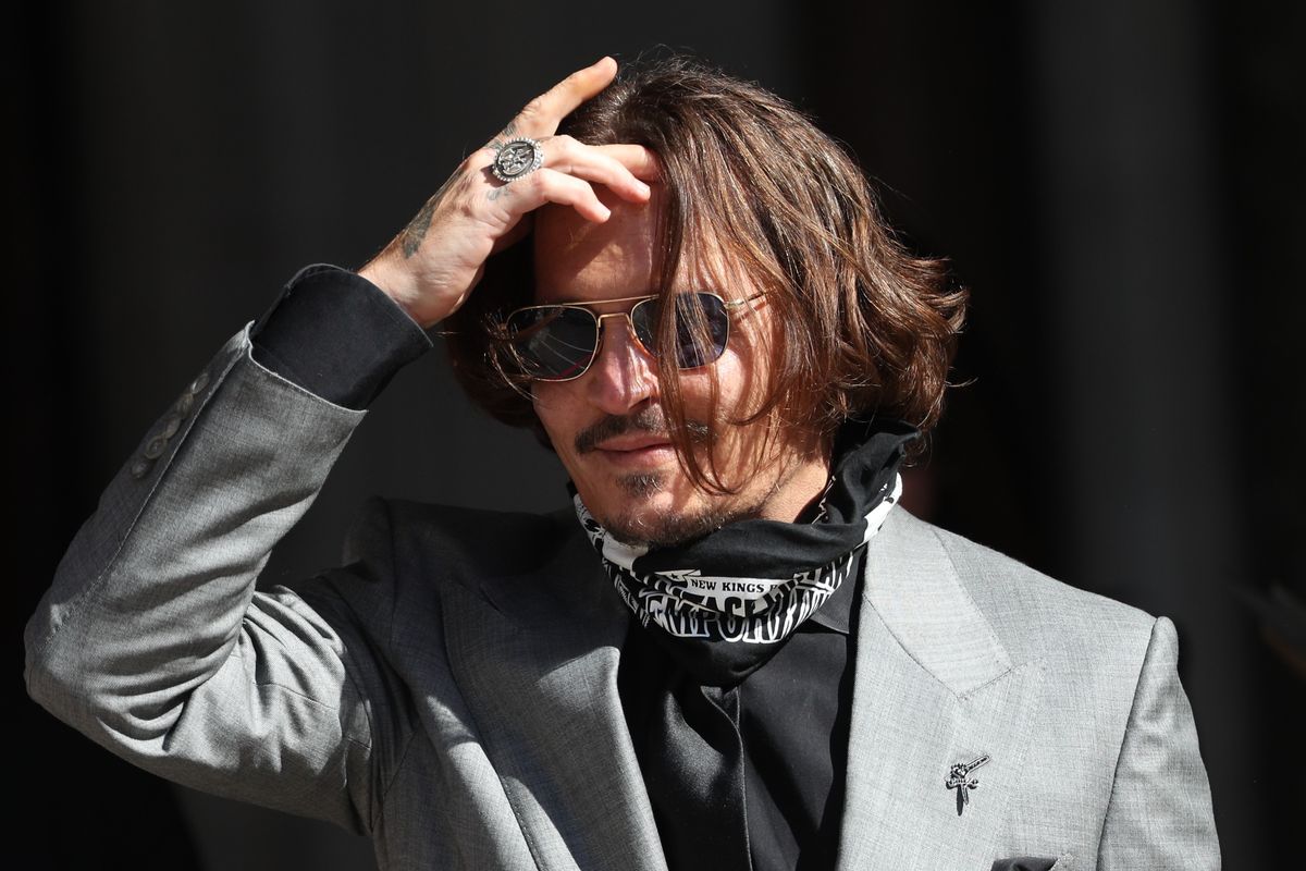 Johnny Depp coming out of court