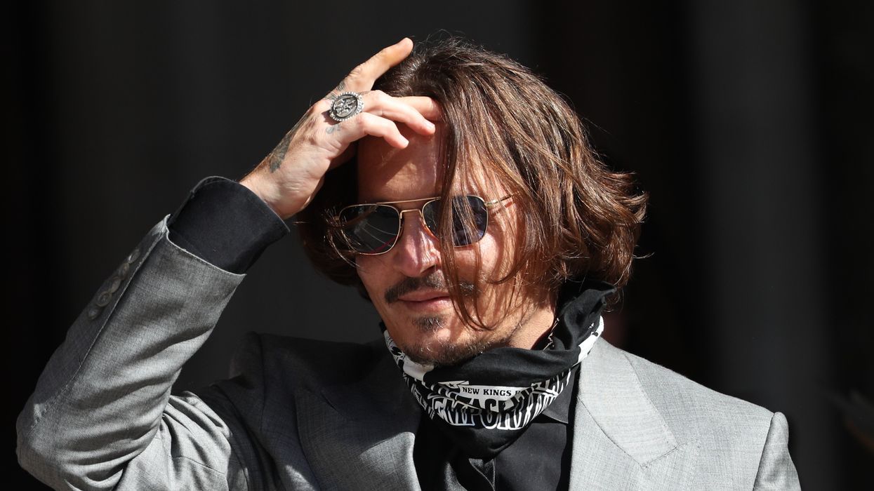 Johnny Depp coming out of court