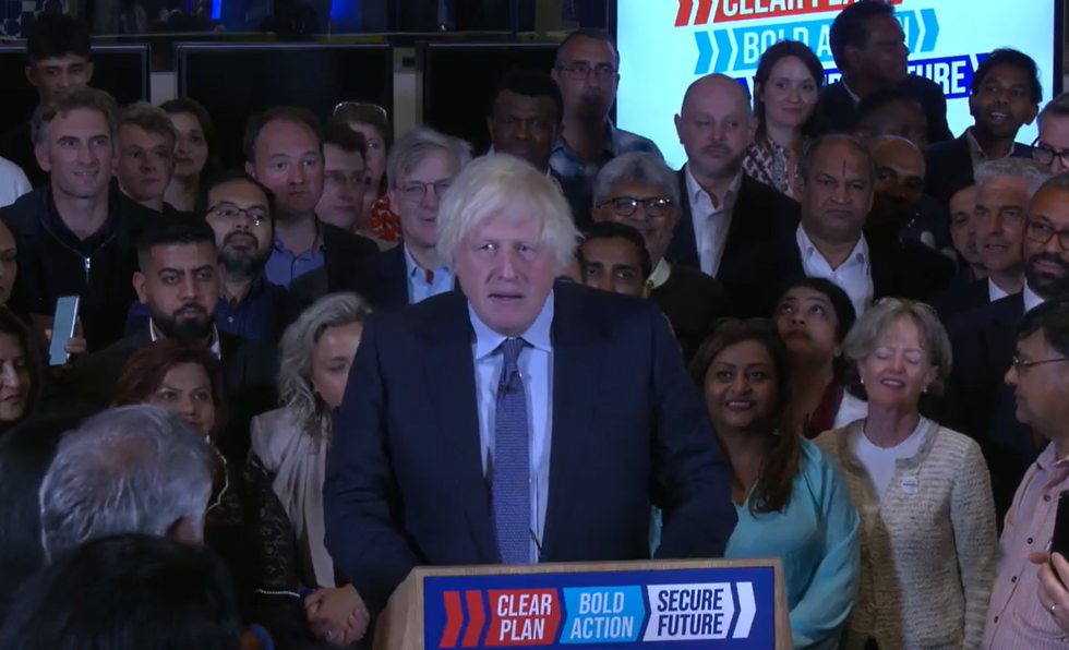 Johnson at Tory rally