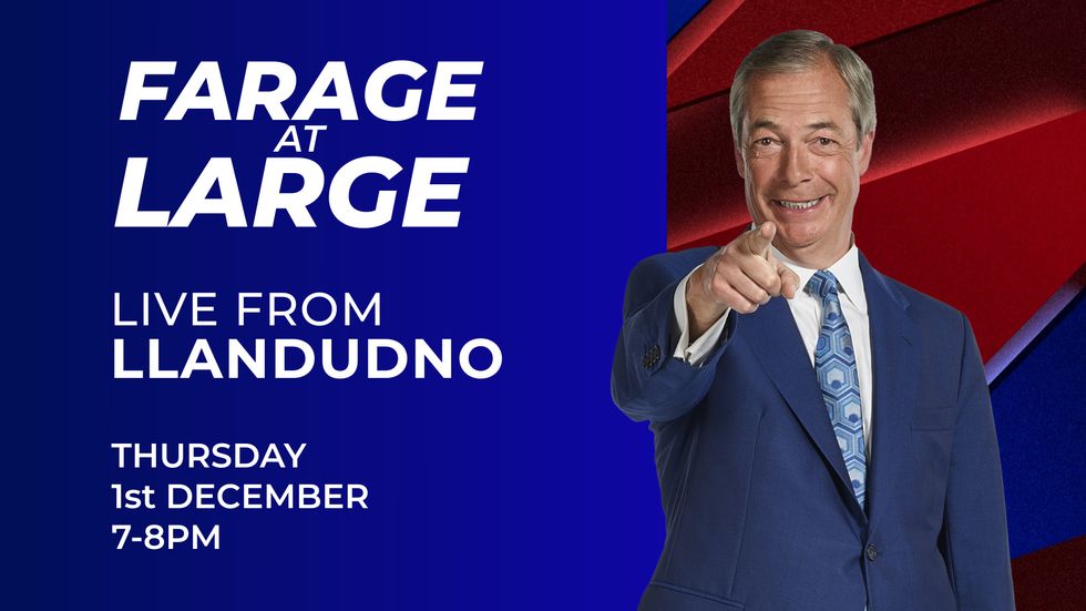 Join Nigel Farage in Llandudno for his live show "Farage at Large".