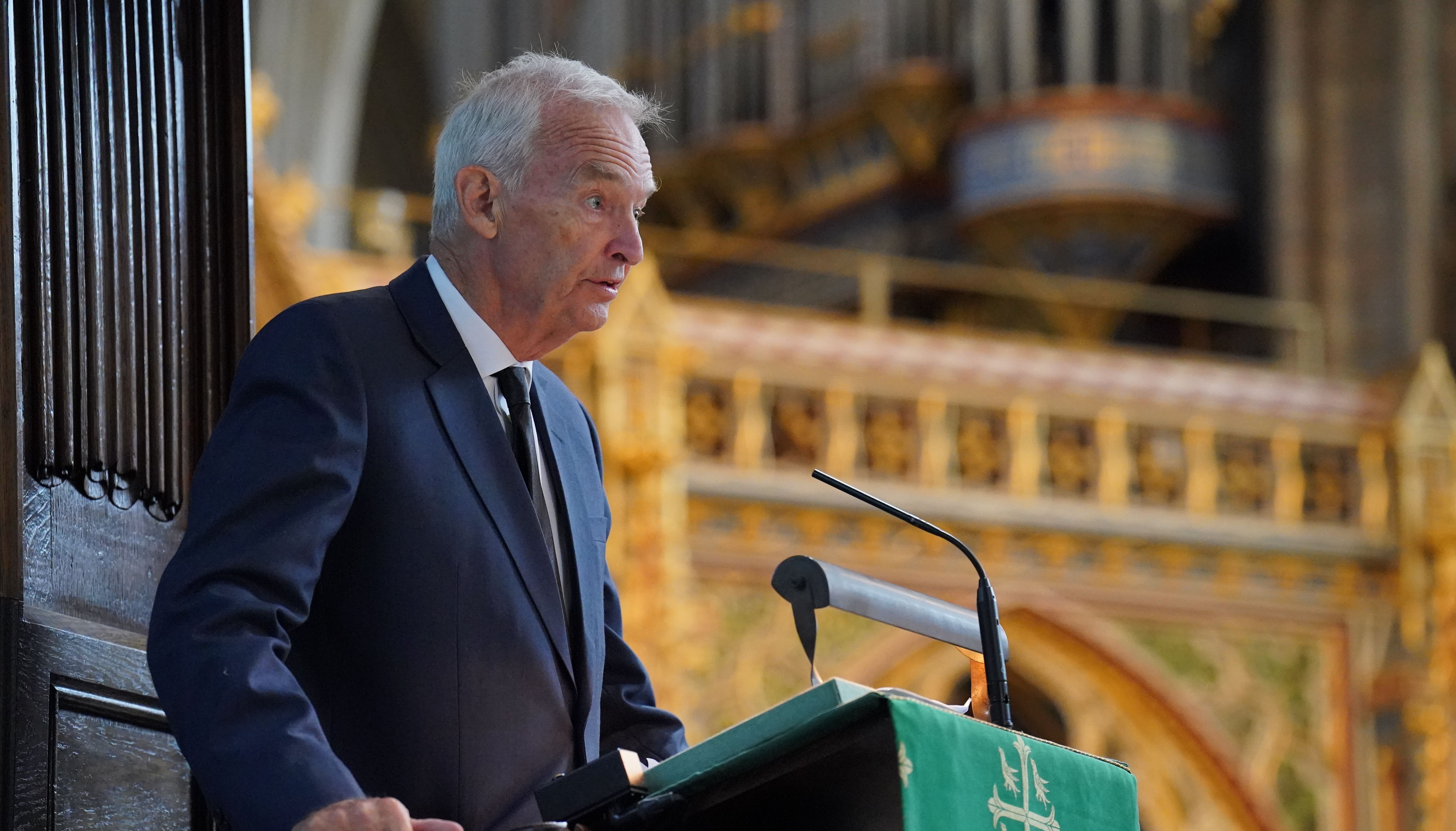 Jon Snow speaks at the Grenfell fire memorial service at Westminster Abbey in London, in remembrance of those who died in the Grenfell Tower fire on June 14 2018