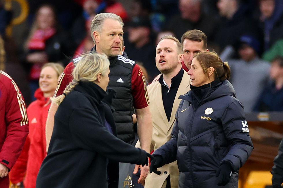Jonas Eidevall and Emma Hayes came to blows at the end of the game