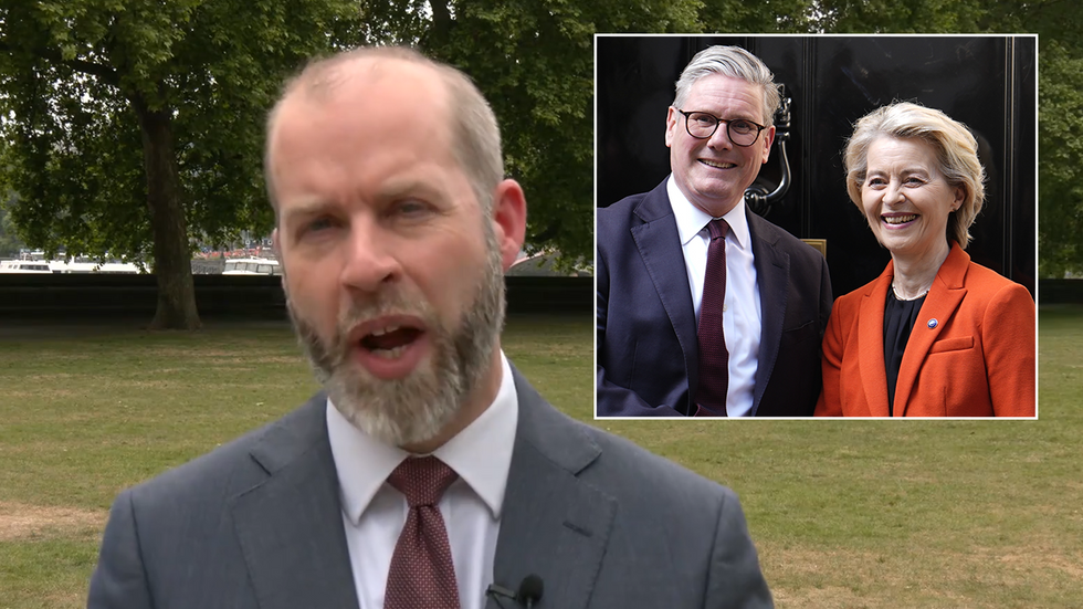 Jonathan Reynolds with an inset image of Keir Starmer and Ursula von der Leyen