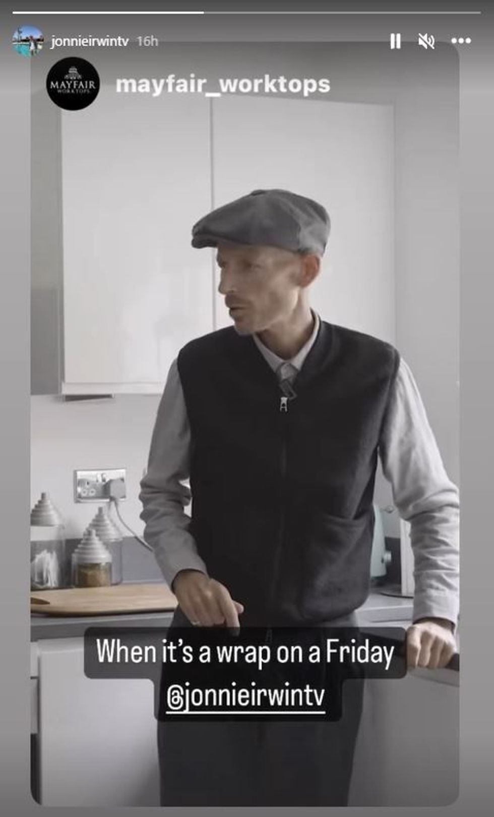 Jonnie Irwin filming on Instagram