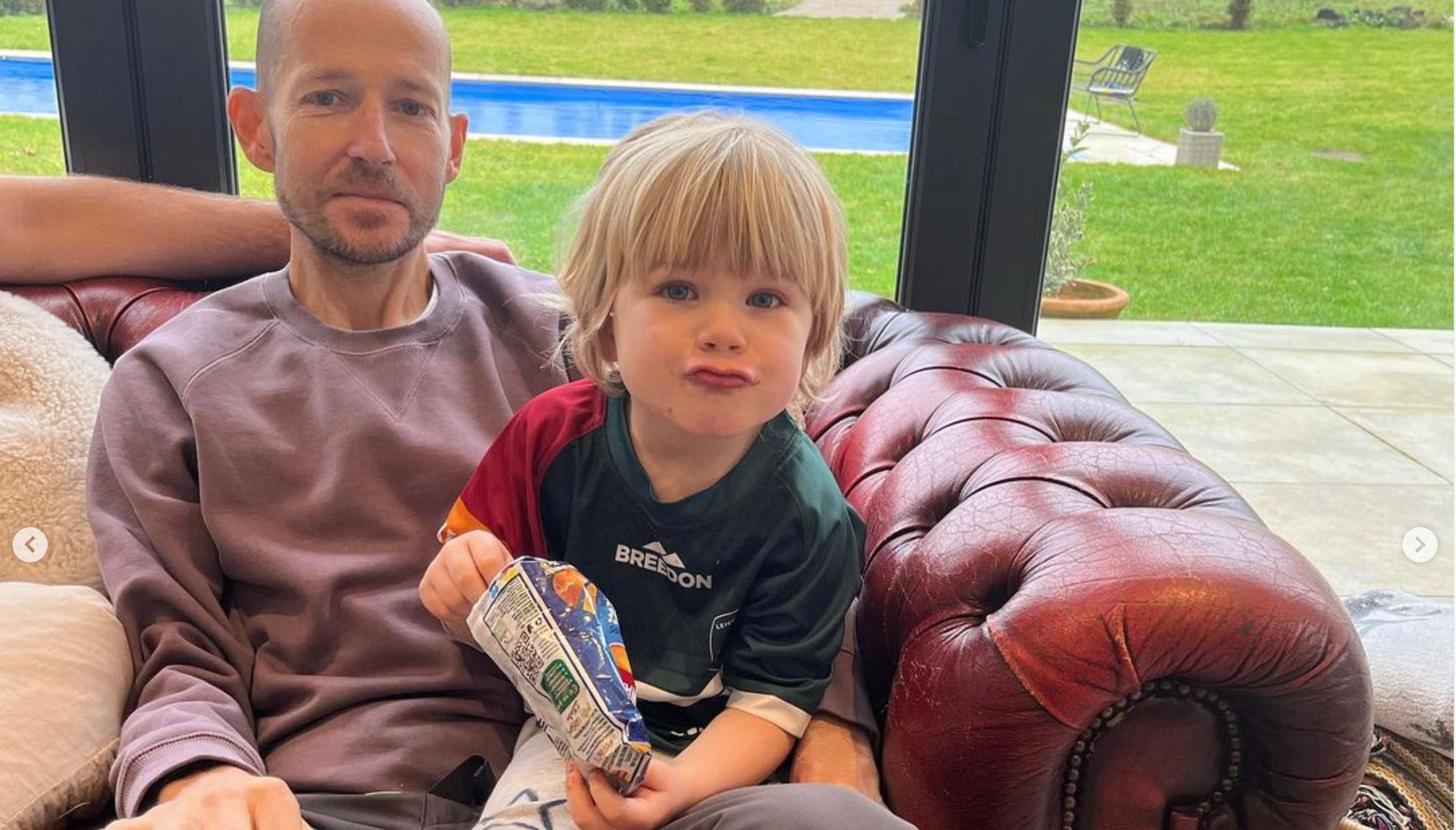 Jonnie Irwin with his eldest son Rex, three