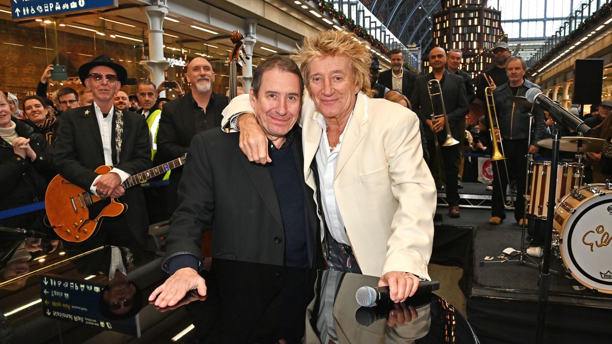 Jools Holland and Rod Stewart