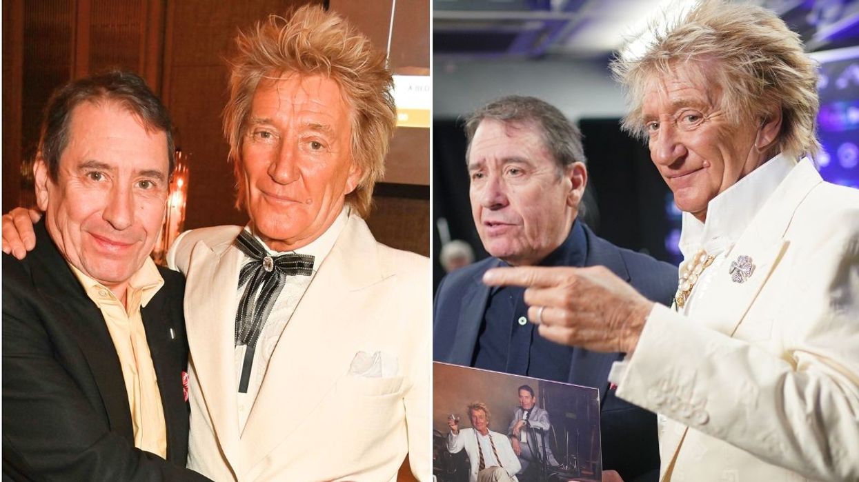 Jools Holland and Rod Stewart