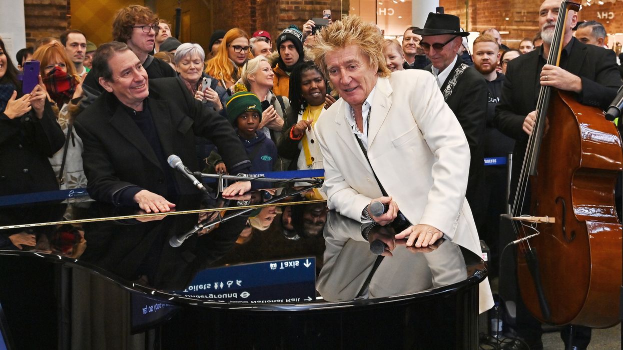 Jools Holland and Rod Stewart