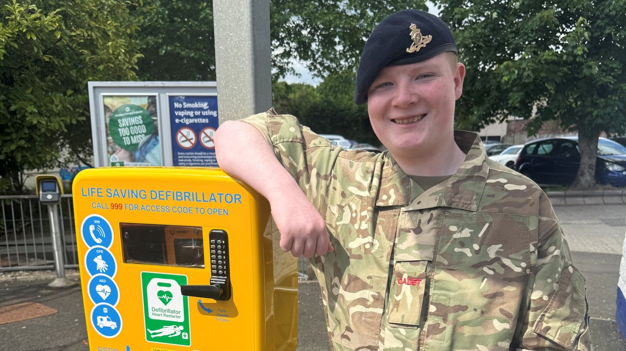 Lifesaving defibrillator installed at station where 'heroic' army cadet, 15, saved child’s life
