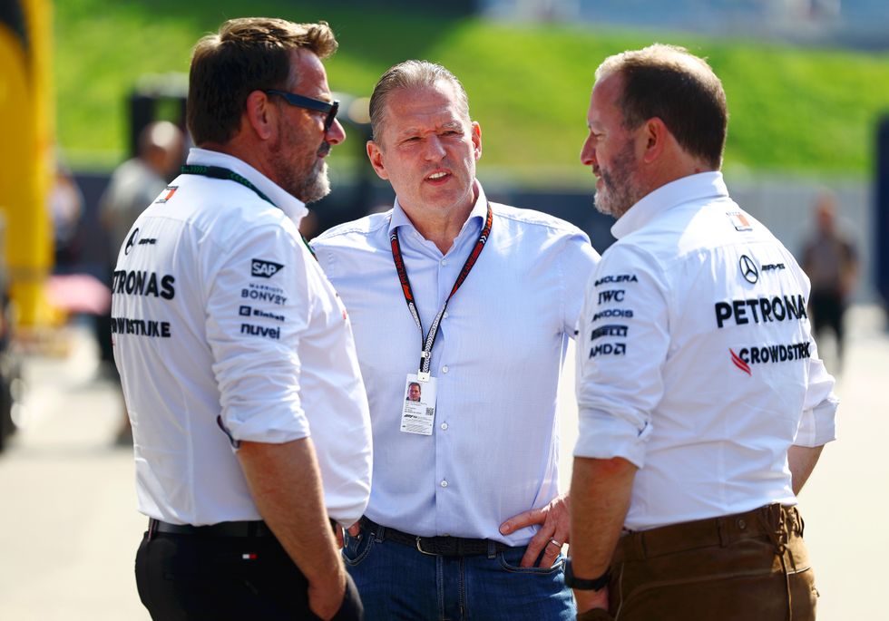 Jos Verstappen was seen speaking to Mercedes officials