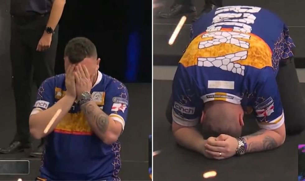 Josh Rock fell to the floor in celebration after landing his first Premier League win