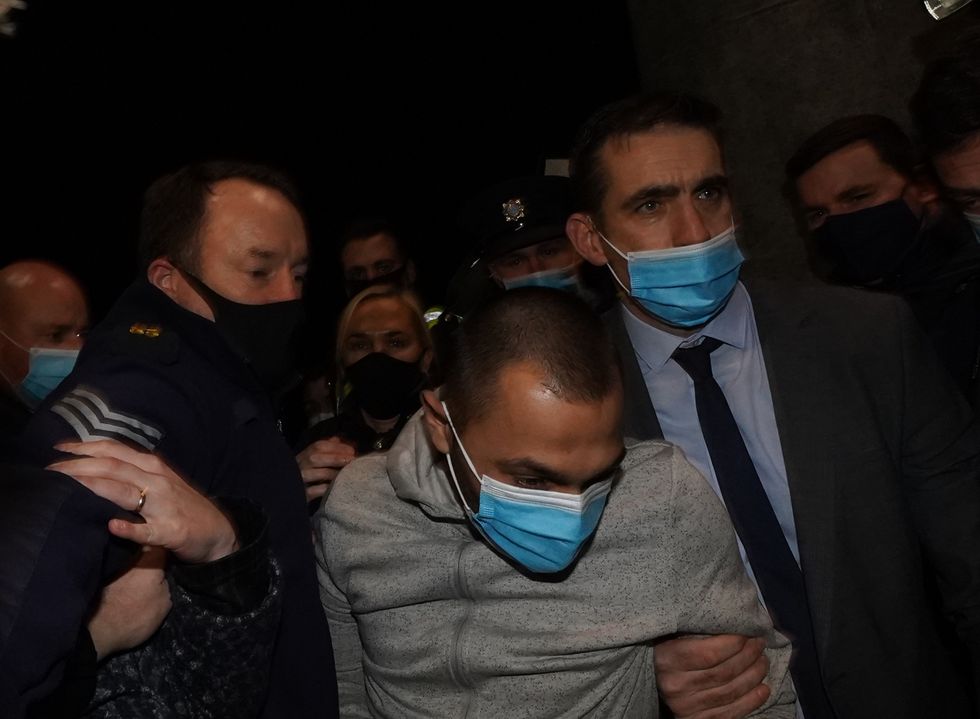 Jozef Puska, 31, is led in to Tullamore District Court where he is charged with the murder of Irish teacher Ashling Murphy who was found dead after going for a run along the Grand Canal in Tullamore, Co Offaly on Wednesday afternoon. Picture date: Wednesday January 19, 2022.