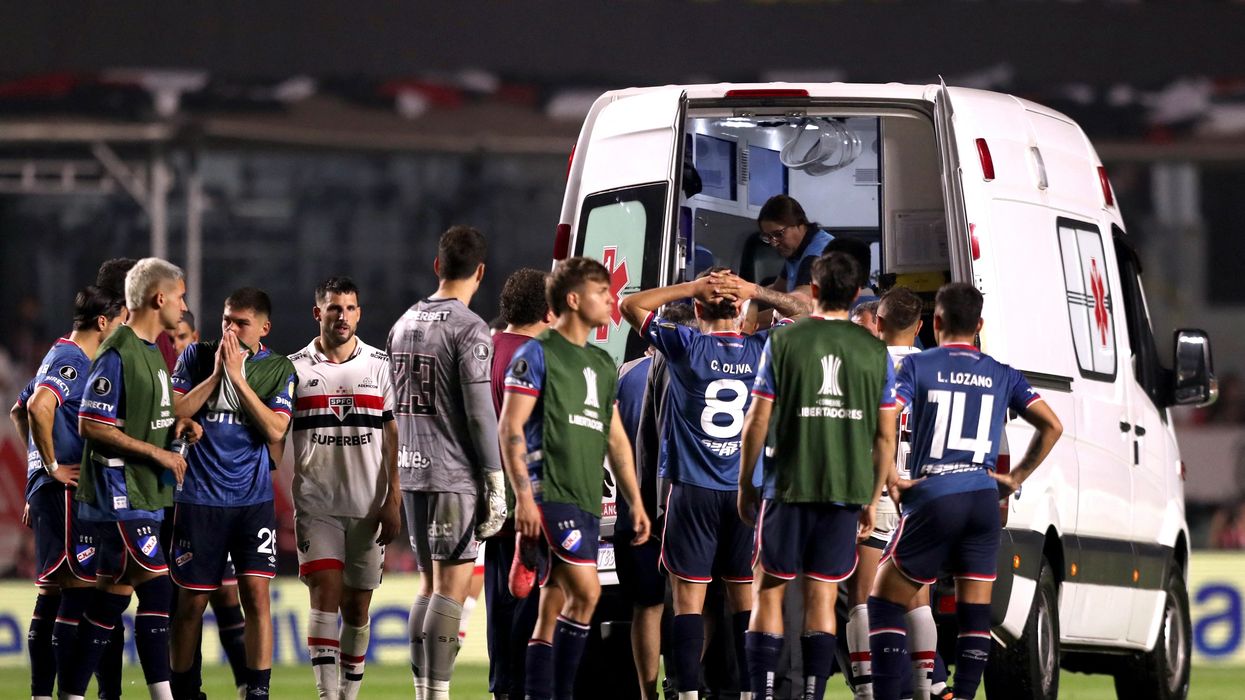Juan Izquierdo collapsed on the pitch during their Copa Libertadores game against Sao Paulo