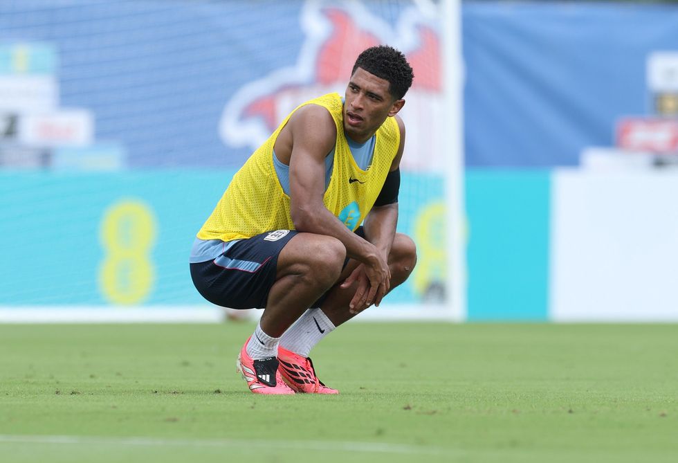 Jude Bellingham appeared to show his frustration with an England teammate during the Three Lions' first training session in Florida as preparations for the World Cup gathered pace