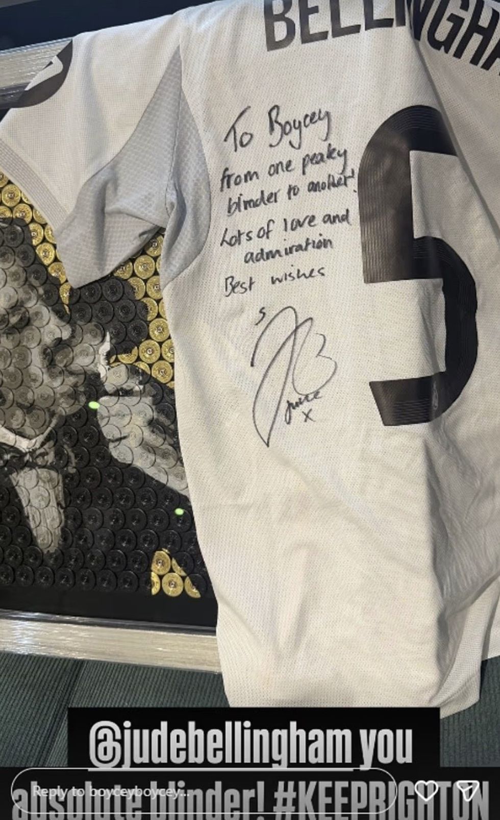 Jude Bellingham sent Paul Anderson a signed shirt with a heartfelt message