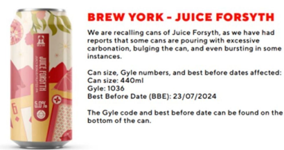 Juice recall warning