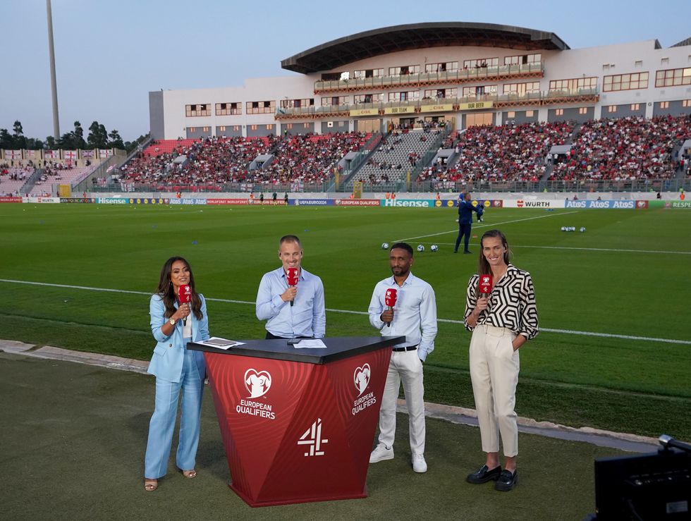 Jules Breach, Joe Cole, Jermain Defoe and Jill Scott present the UEFA Euro 2024 qualifiers