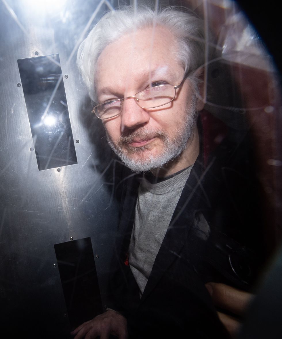 Julian Assange leaving Westminster Magistrates Court, London in January, 2020