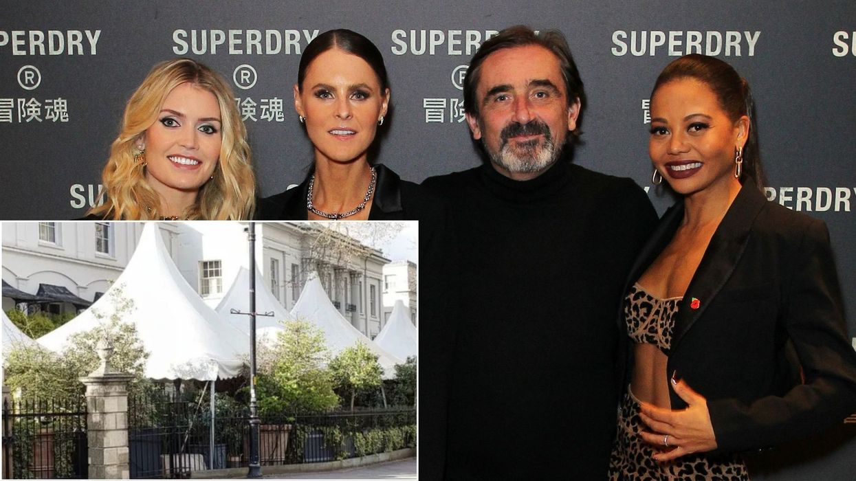 Julian Dunkerton at the launch of his flagship Superdry Store, the marquees he is engaged in a debate about