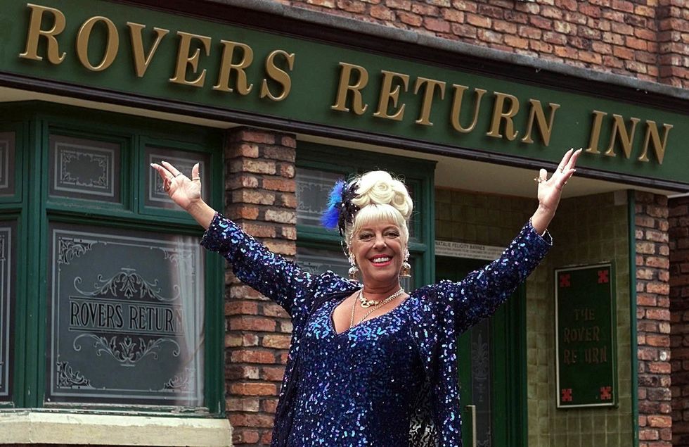 Julie Goodyear on the set of Coronation Street