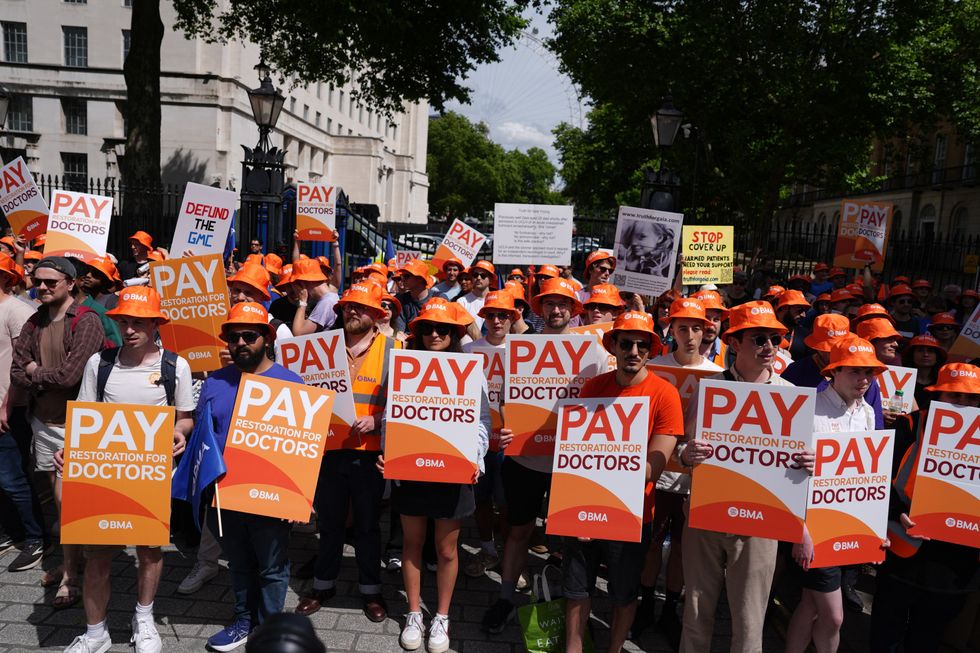 Junior doctors on strike in July last year