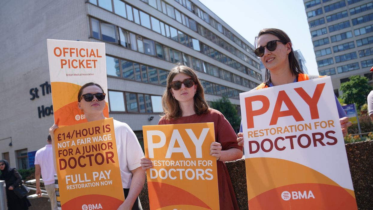 Junior doctors with placards